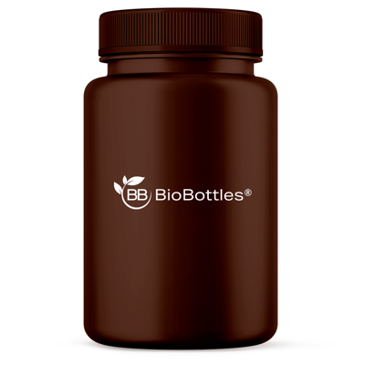 BioBottle 500cc HDPE Packer (53-400) With PlasticIQ® - Amber Brown