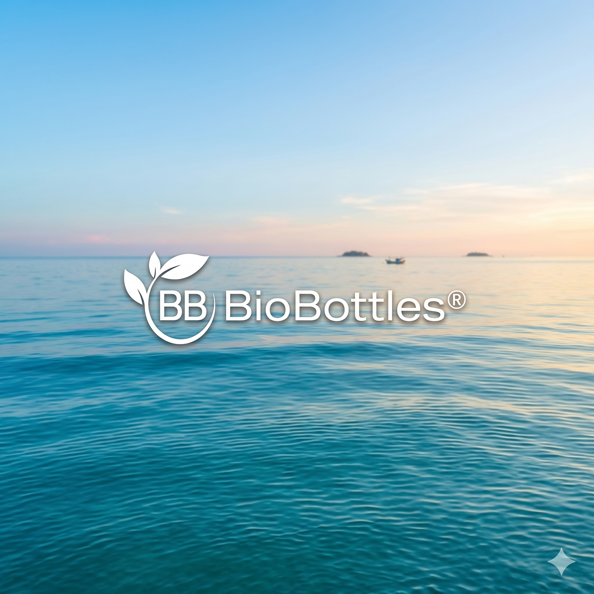BioBottles Logo Over The Ocean Square Image